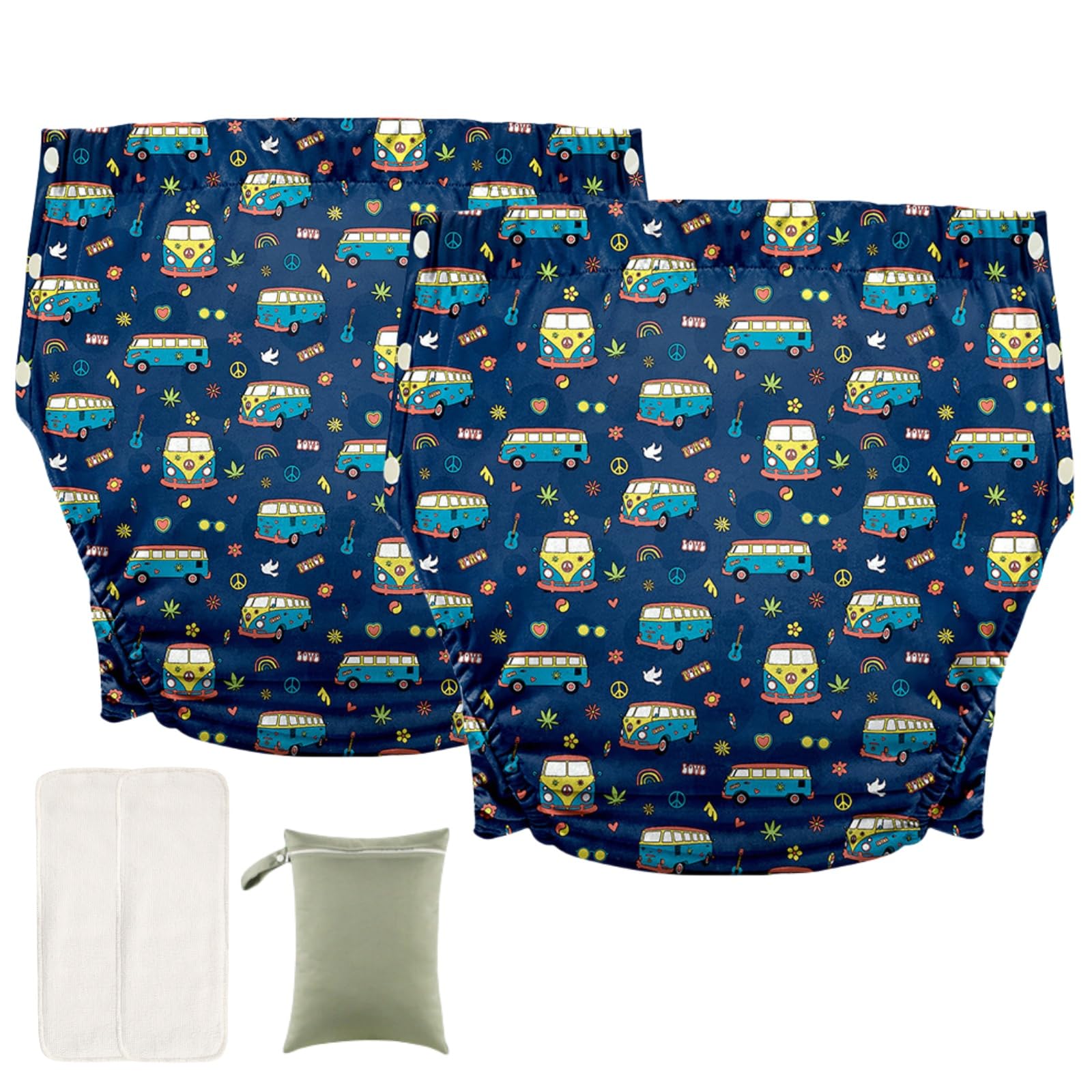 

LAROTSUBA Взрослые тканевые подгузники-чехлы для регулируемых подгузников для и дома Набор из 2 штук Недержание, Непромокаемые, Размер, Дышащие, Быстросохнущие,