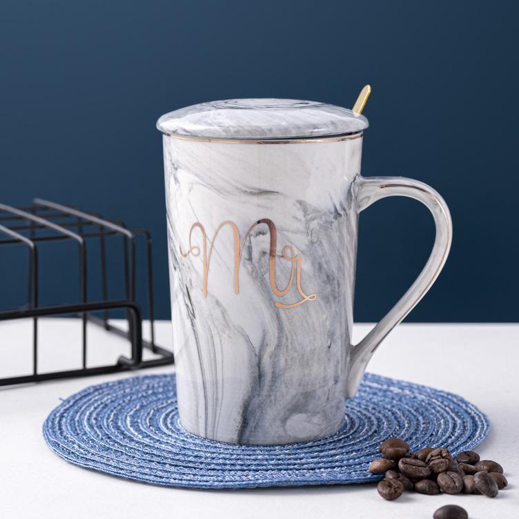 

Креативная керамическая кружка под мрамор с золотым ободком в европейском стиле, креативная кофейная чашка, свадебный сувенир, подарок, парная чашка для воды 301-400ml