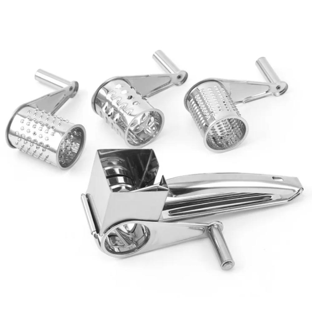 304 Stainless Steel Cheese Grater with 3 cutters Household Kitchen Hand Rotation Creative for cheese nut baking tools
