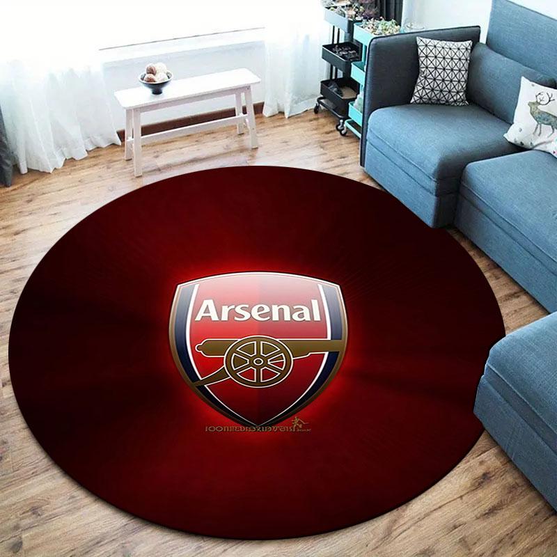 Arsenal F Round Area Rug,Carpet Rug for Living Room Bedroom Sofa Playroom Decor,Non-slip Floor Mat