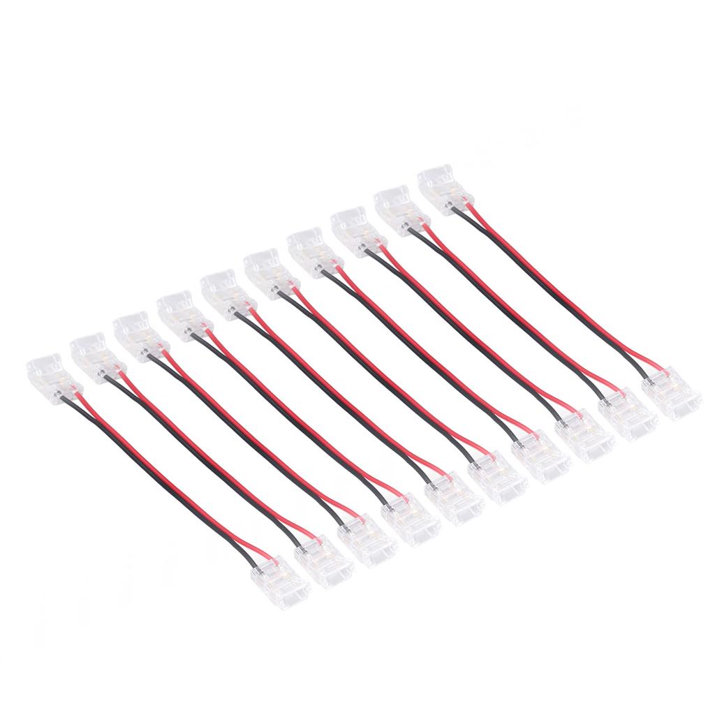10 Pcs COB Strip Light Connector 2Pin PC Material 10mm Width Double Headed Strip To Strip Extension Connector