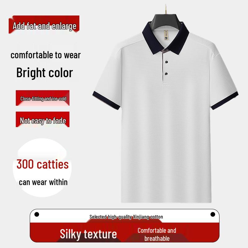 Men s Plus Size Short Sleeve Polo Shirt 8XL