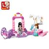 2 IN 1 SLUBAN Girl Royal Carriage Wagon Model Building Blocks Enlighten Action Figure Toys For Children