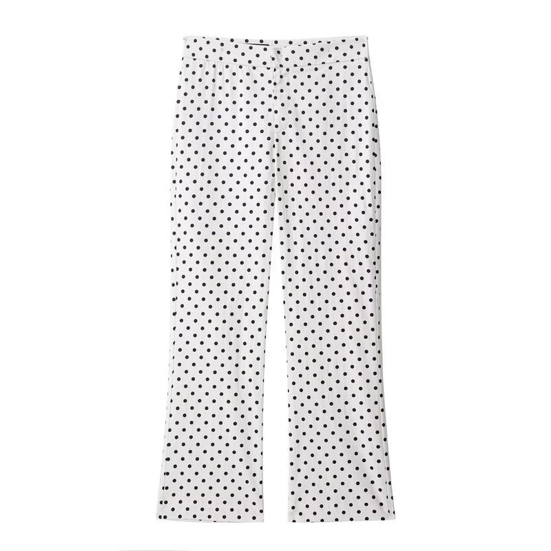 

Kaslead New Women clothes Western Style Fashion Simple and Versatile Polka Dot Mini Trumpet pants 3152507 Picture Color L