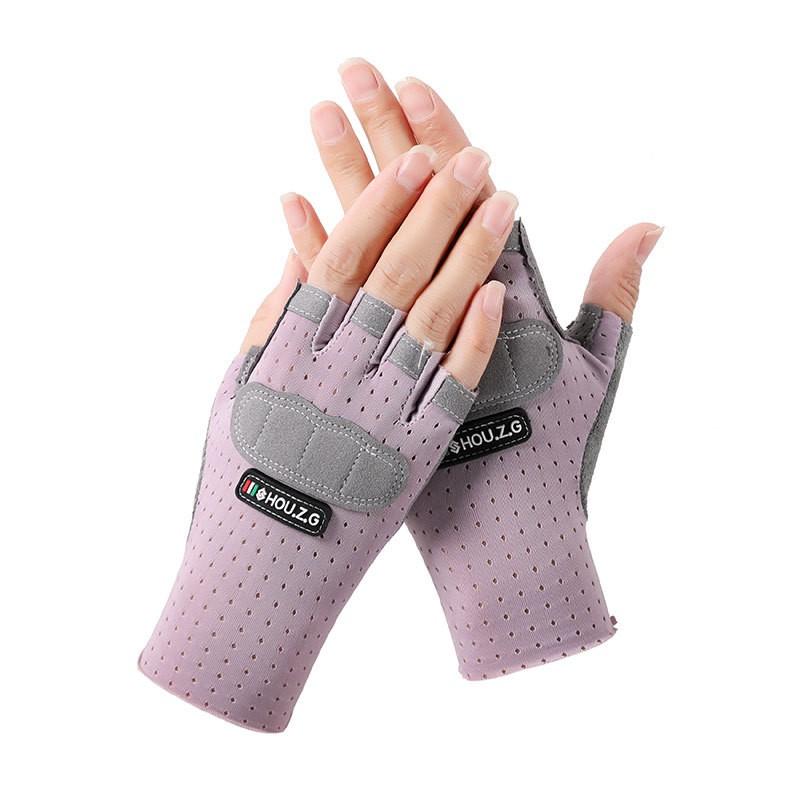 Kids Half-Finger Skateboarding Gloves Outdoor Cycling Gym Training Playground Bars Anti-Slip Ice Silk Sport