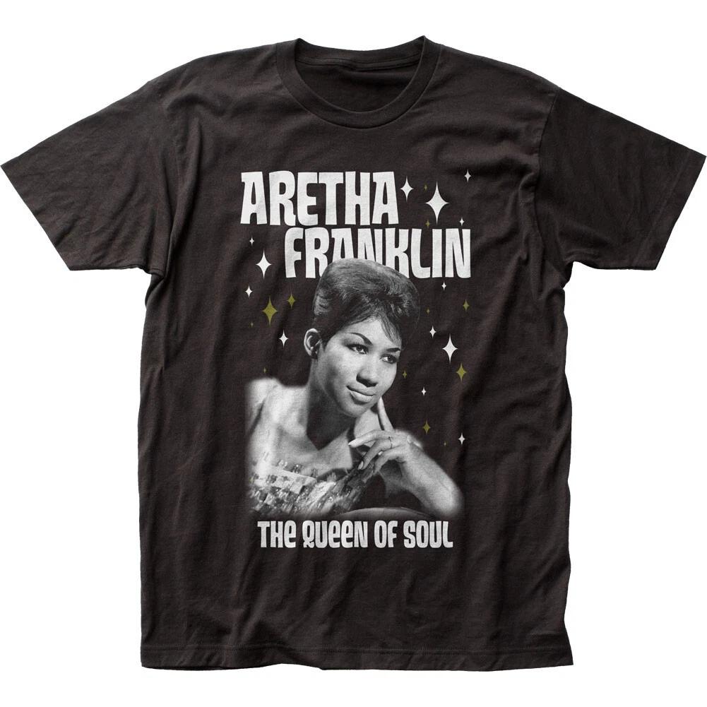 Aretha Franklin Mens T Shirt Soul Music Short Sleeve Tee Brand New Black