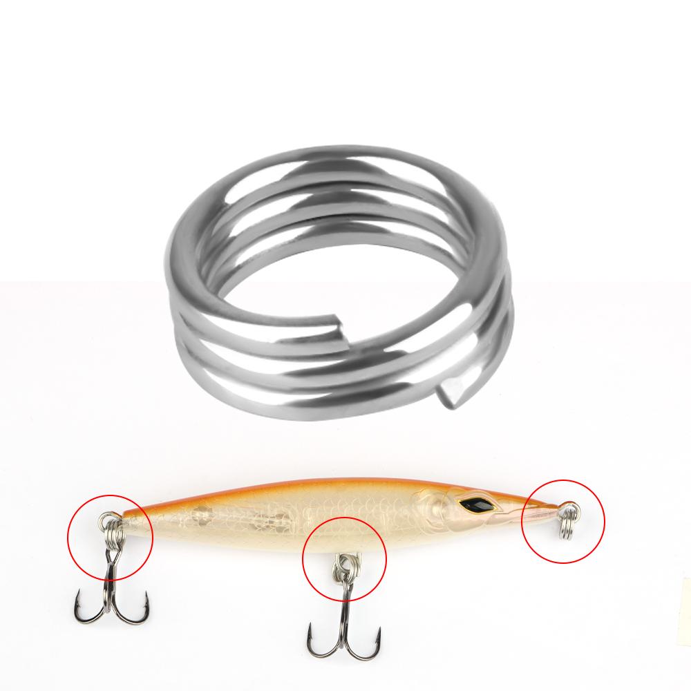 10/50pcs Stainless Steel Fishing Split Rings Flat Fishing Swivel Knot Lure Double Ring Fishing Split Rings Strong Accessories