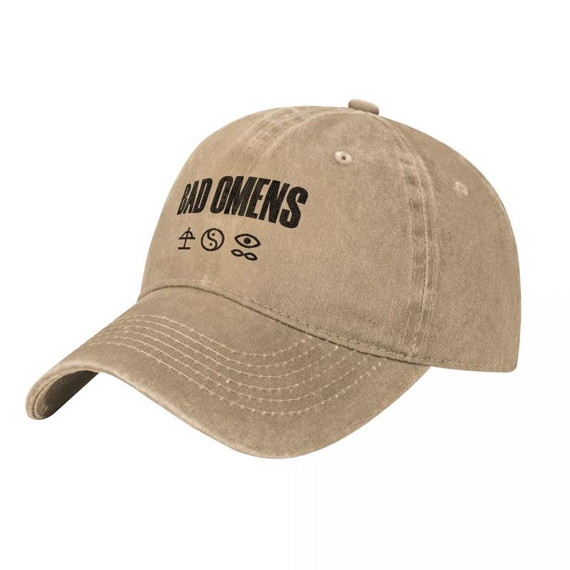 BAD OUnisexS Gewaschene Baumwoll-Baseballkappe Mit Used-Look Schwarzes Logo Verstellbare Passform für den täglichen Gebrauch Fans