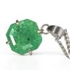 A++   43 Ct Green Emerald Sterling Silver Square Cut Pendant For Women