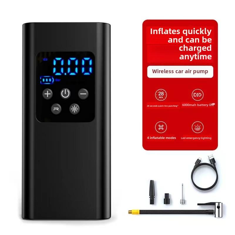 

Портативный мини-насос для накачивания шин, беспроводной воздушный компрессор для автомобиля, велосипеда, мотоцикла с цифровым дисплеем и светодиодной подсветкой Wireless lithium