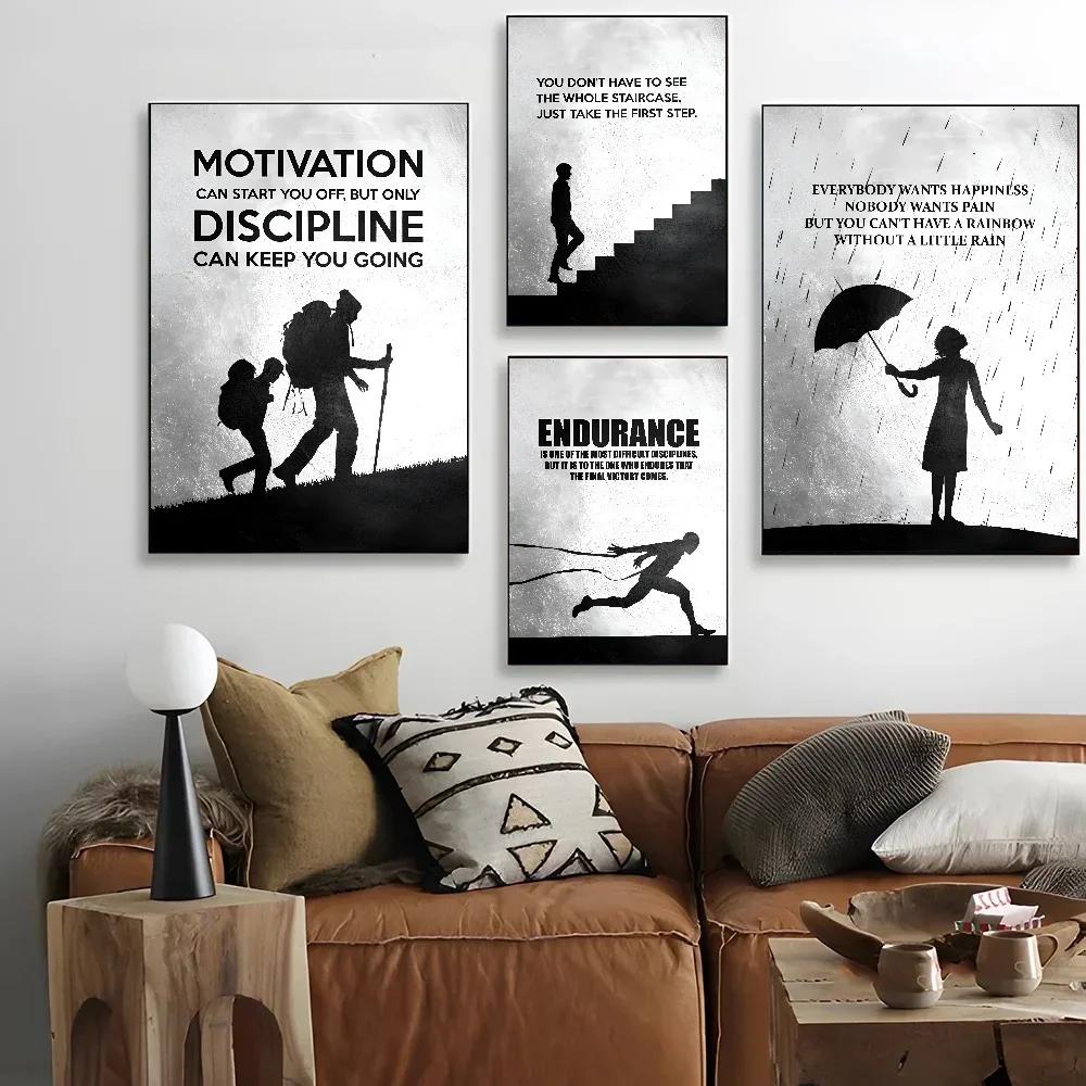 Motivational Canvas Painting Inspirational Black and White  Poster Paper Print Home Bedroom Entrance  Art Painting Decoration