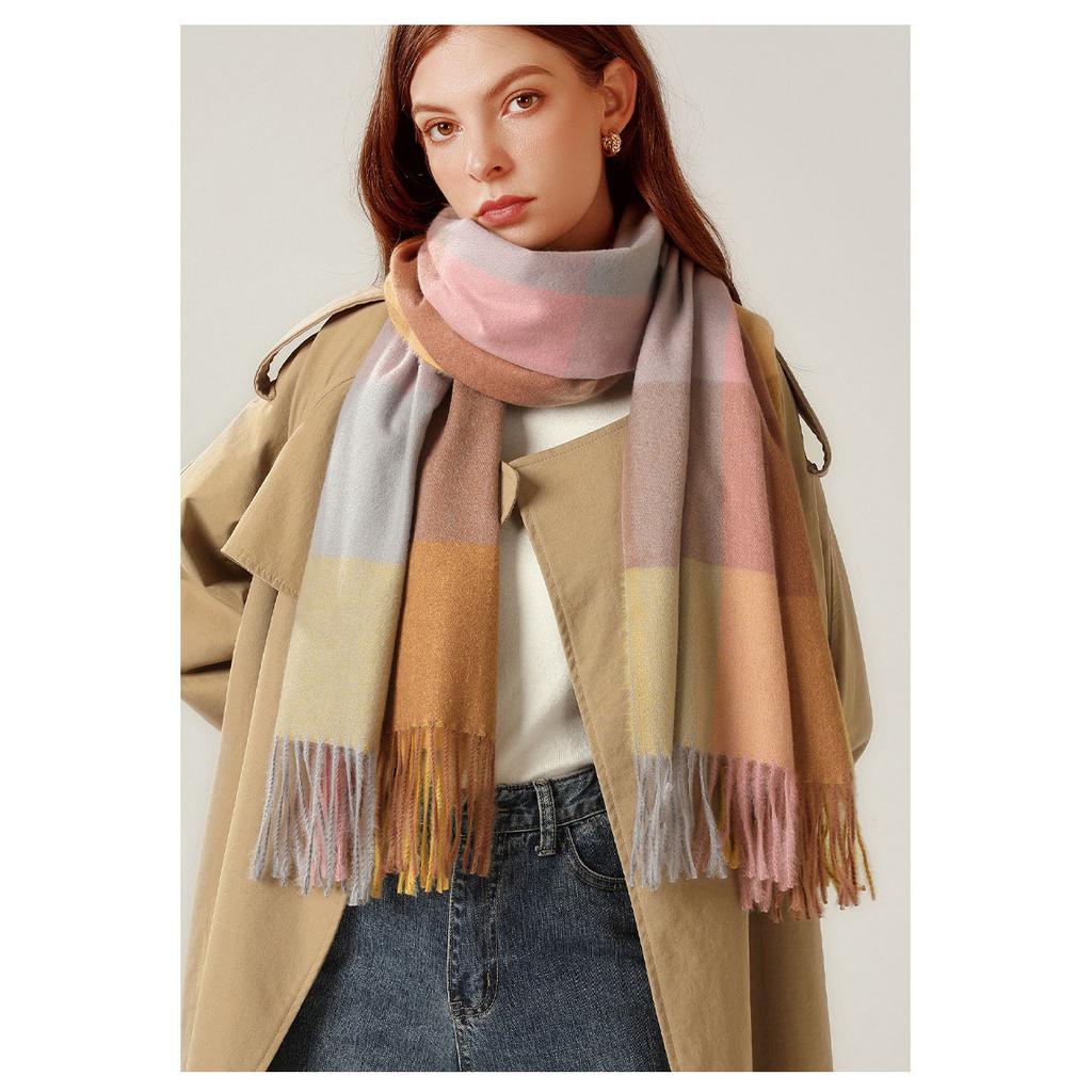 Eșarfă Toamnă Iarnă Nouă Eșarfă Damă Imitație Cașmir Dună Călduță în carouri