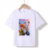 MC-22 2026 Verão Nova Camiseta de Algodão Estampada com Gola Redonda para Crianças de 1 a 16 Anos, Meninos e Meninas