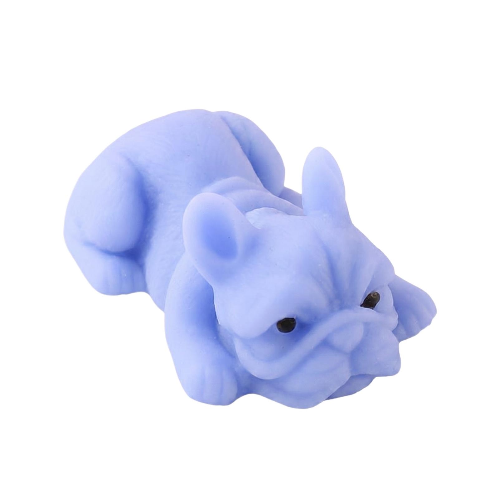 

Soft Silicone Bulldog Stress Relief Toy Squeeze Squishy Novelty Puppy Shape Sensory Fidget Toy for Anxiety and Relaxation One Size синій