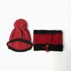 Winter Cold Weather Gear: Neck Warmer, Fur Hat Set, and Wine Knit Mask