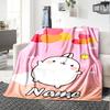 Customiz Name Personality Molang  Blanket Soft &Warm Sofa Office Bed Travel Lunch Break Blanket, Gift Suitable All Seasons