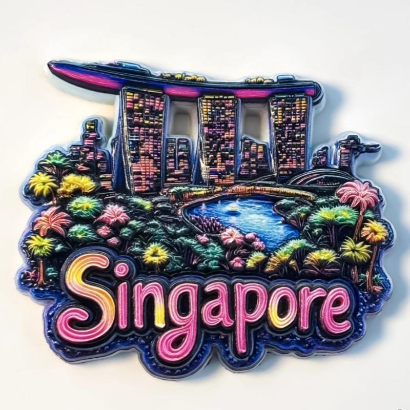 Singapore Fridge Magnets Gardens By the Bay Travel Souvenirs Merlion Sand Hotel Fridge Stickers Home Decor Birthday Gifts