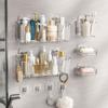 Bathroom Wall Shelf with Open Base, Adhesive Shower Storage Rack for Mounting of Bottles, Soap and Daily Use Items near Sink Side Storage