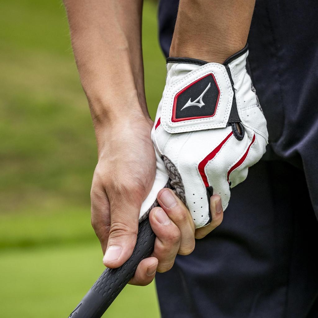 MIZUNO Golf Double Left 5MJML401 Glove, Grip, Men's, Hand, White/Red, 21cm,
