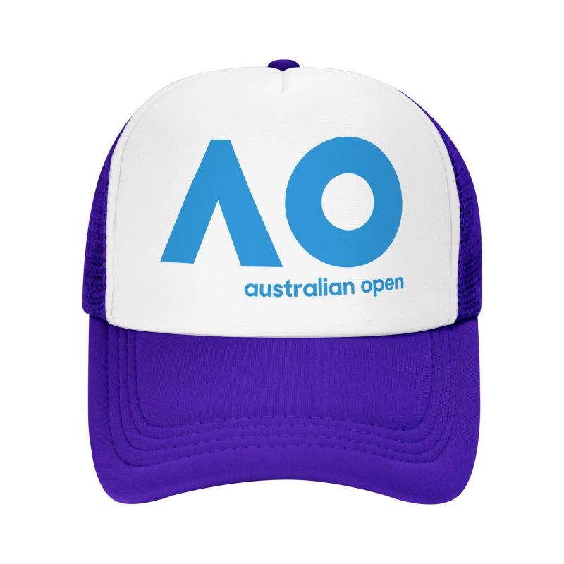 Australian Open AO Print Mesh Baseball Cap Summer Breathable Sun Visor Hats Unisex Adjustable Snapback Caps Trucker Hat