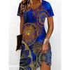 Summer Women's V-neck Short Sleeved Fashionable Casual Dress