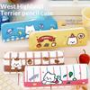Cute Puppy Pattern Pencil Case - Cartoon Dog Stationery Bag Spacious Zipper Pen Pouch For Students  School Supplies