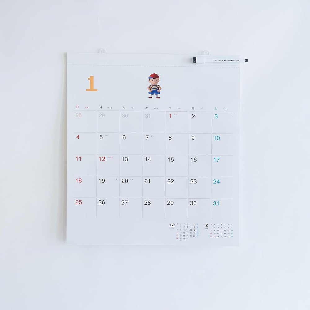 Hobonichi Whiteboard Calendar 2026 (MOTHER) Full Size Wall Hanging
