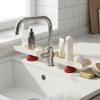 U-shaped Bathroom Storage Rack Dual-grid No-Drill Faucet Sink Shelf Space Saving Large Capacity Sink Drying Rack Mirror Front