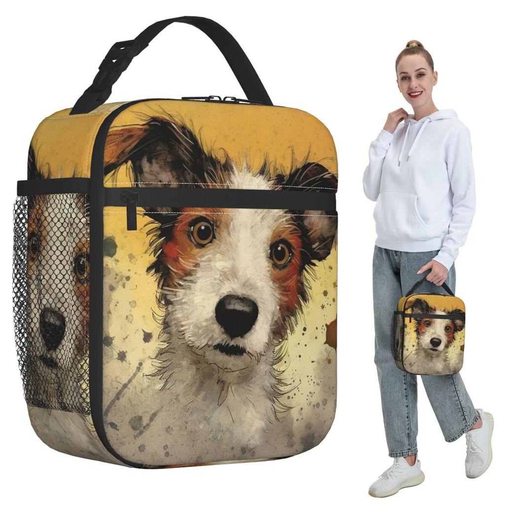 Dog Jack Russell Terrier Insulated Lunch Bag for Women Office Cooler Thermal Food Box Tote Leakproof Lunch Boxes Container