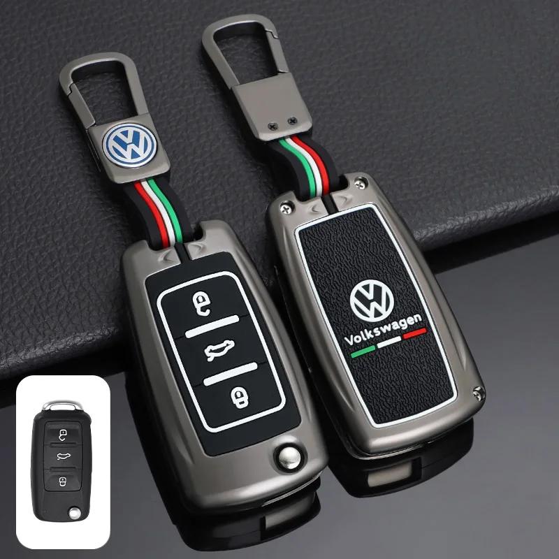 2025 Hot Zinc Alloy Silica gel Car Key Case Cover For Volkswagen VW Polo Golf Passat Tiguan Beetle Caddy T5 Up Eos Keychain Acce