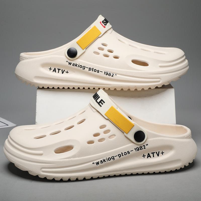Summer EVA stepping on shit feeling bag head cool slippers foreign trade large size men's fashion breathable hole shoes wear cool slippers