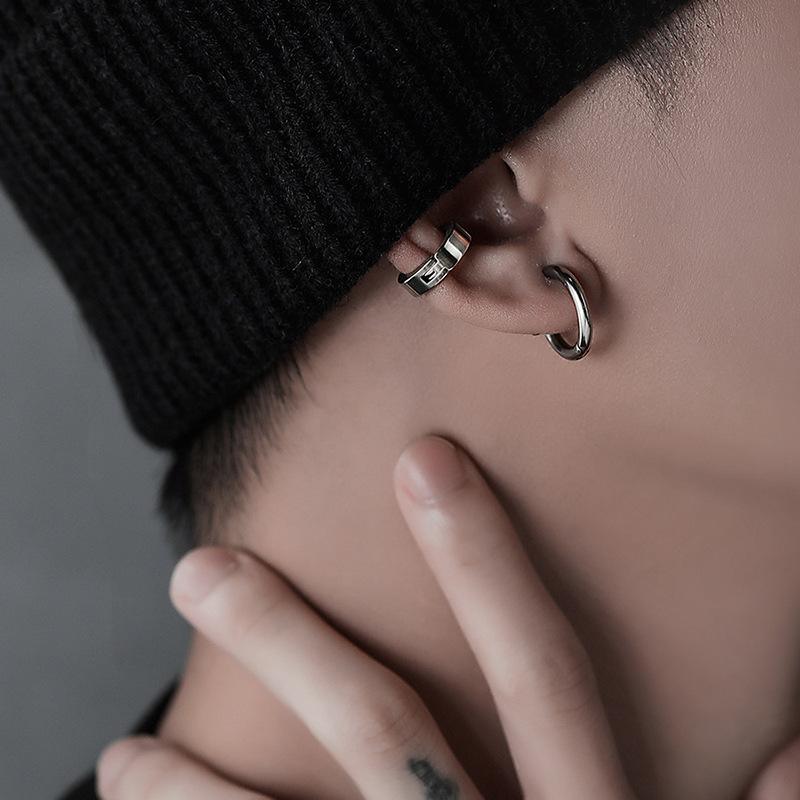 Titanstahl Nicht-Piercing Ohrclip: Trendige runde Ohrringe für Männer & Frauen