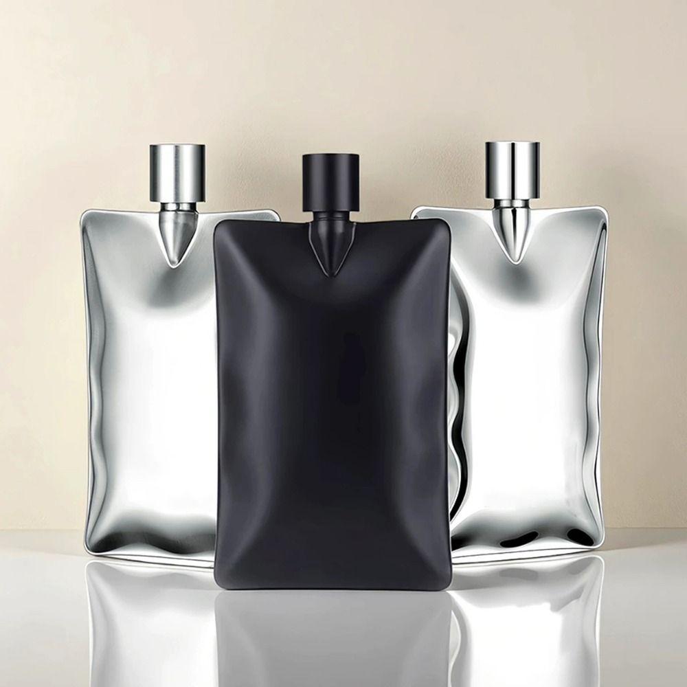 Wellenförmige Weinkanne Edelstahl Wodkaflasche Minimalistische Schnapsflasche Für den Außenbereich