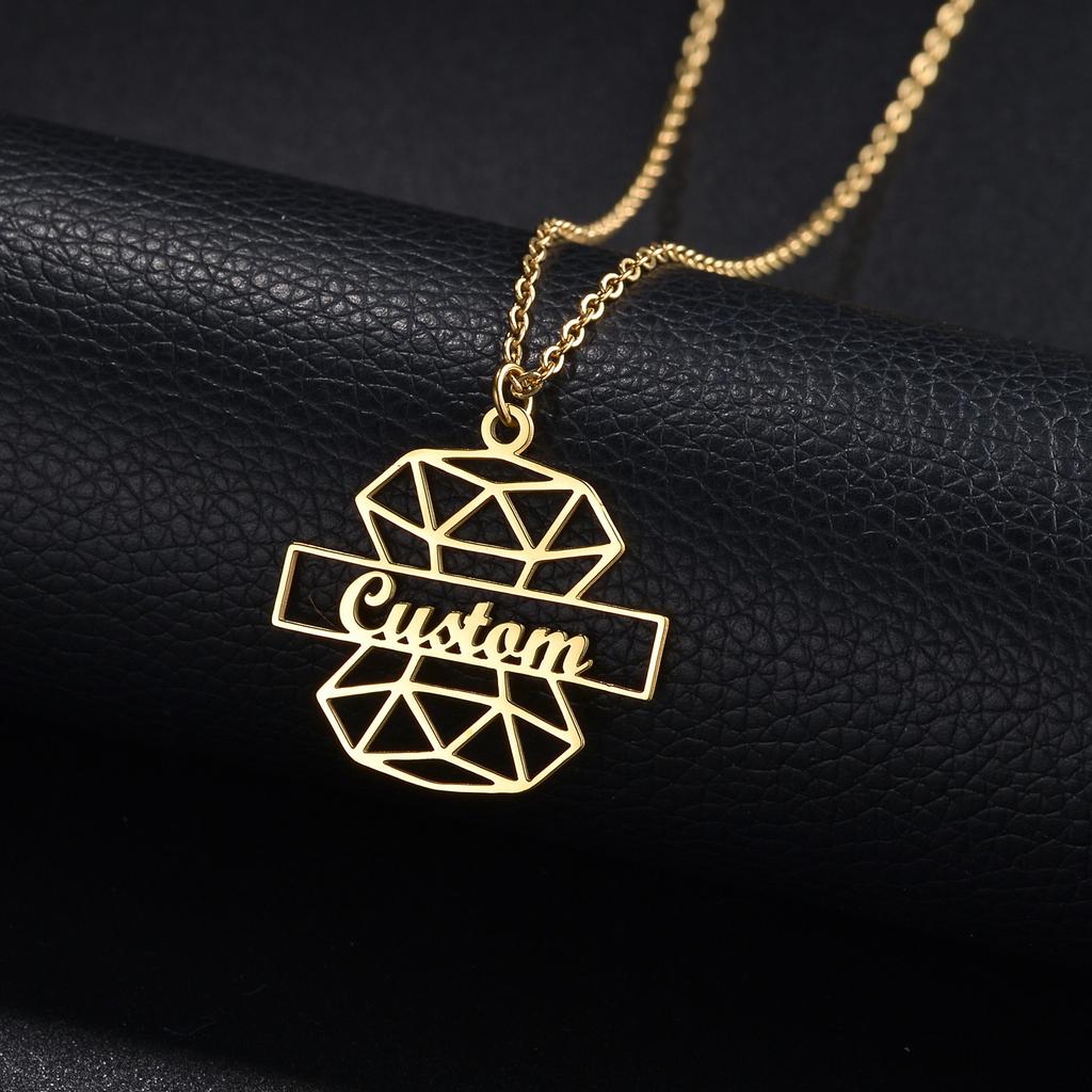 Atoztide Personalized Custom Moon Star Name Necklaces for Women Men Stainless Steel Pendant Link Chain Birthday Jewelry Gift
