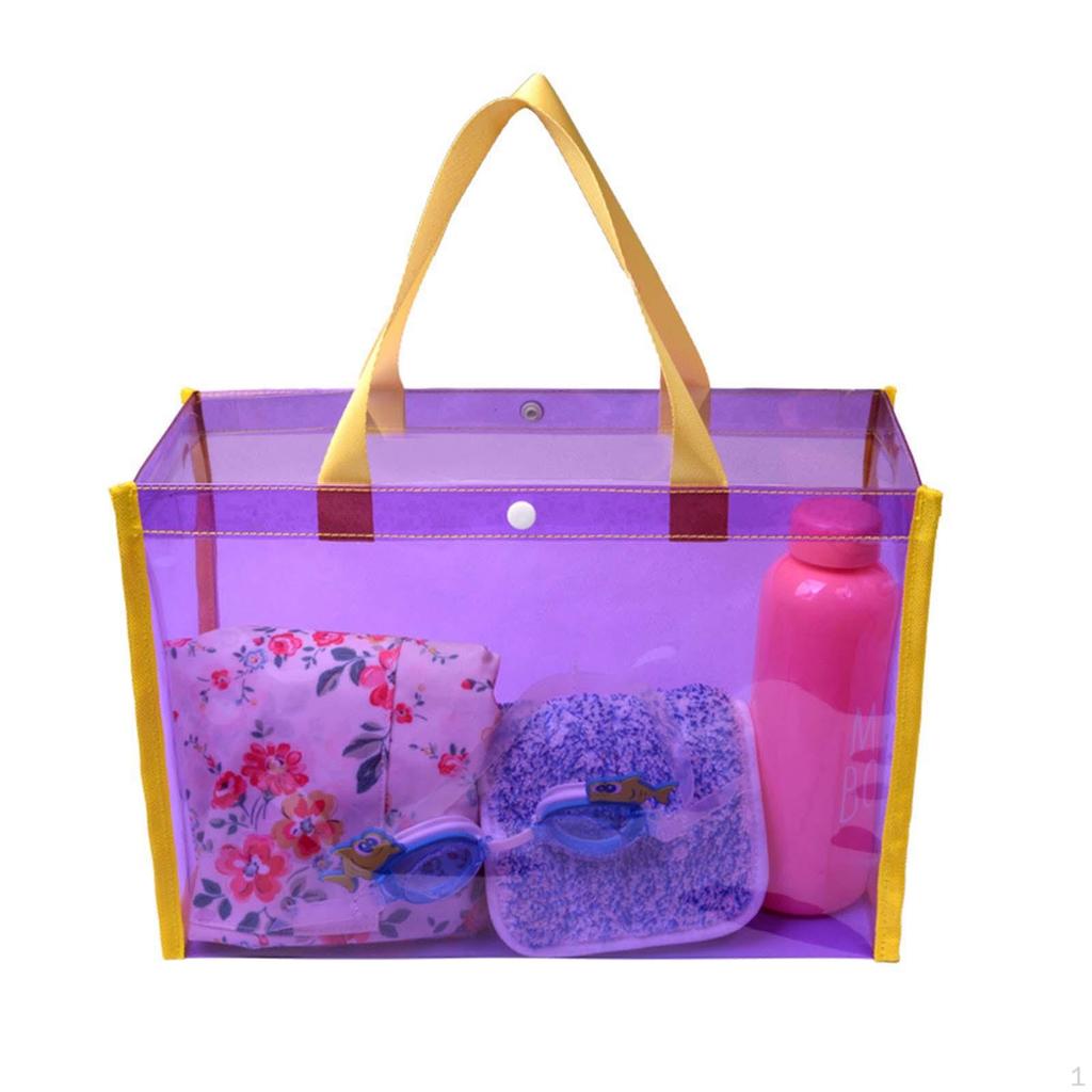 Beach Tote Bag, Clear Waterproof Bag Lightweight Travel Duffle Sand Toys Organizer for Boating