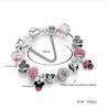 New Panjia Style Gold-Plated Beaded Bracelet with Full Diamond Love Design