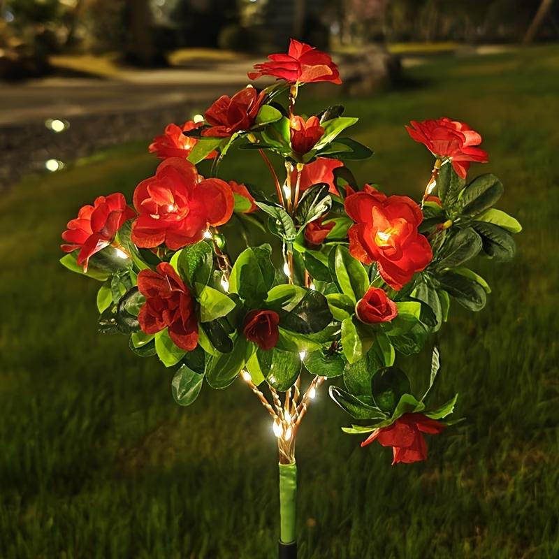 Warm Solar Azalea LED Lights Outdoor Garden Lawn Patio Decorative Pathway Lamp красный