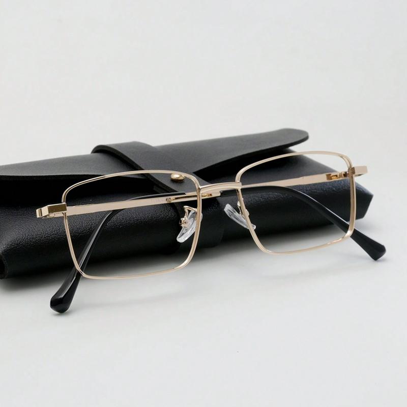 Neue Titanlegierung Gold Quadratischer Rahmen Brille Anti Blaulicht Lesebrille für Männer Frauen Mode Brillen