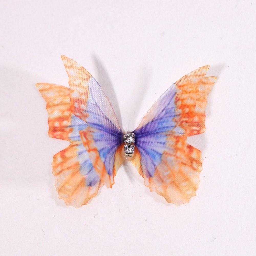 50 ks 3D organzové látkové motýlí aplikace Barevné nášivky na oblečení Šití Svatební doplňky do vlasů