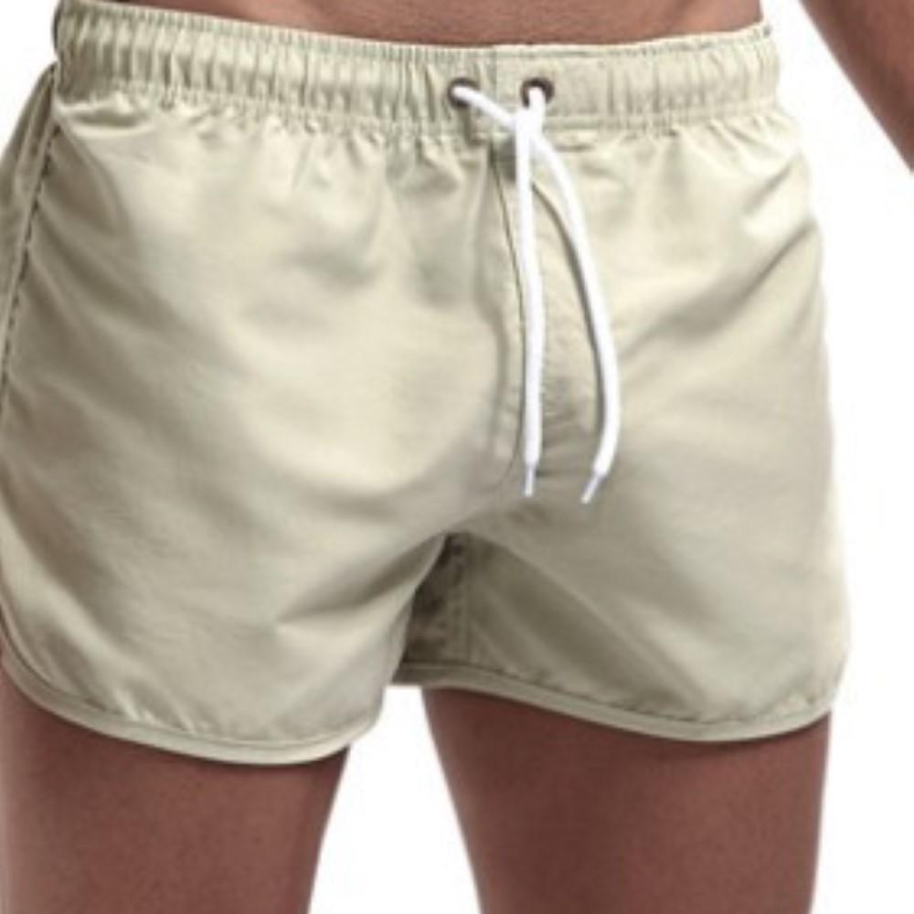 Summer Men Fashion Casual Pure-Color Beach Fitness Tether Elastic Swim Trunks Summer Men Fashion Casual Pure-Color Beach Fitness Tether Elastic Swim Trunks