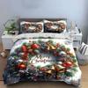 Christmas Wreath with Bells Bedding Duvet Cover Set Duvet Cover Pillowcases  (1*Duvet Cover 2*Pillowcases, without duvet insert)