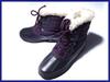 80s-90s? Vintage Leather Snow Boots Warm Insulated Purple 22.0