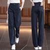 Women's Retro Casual Wide-Leg Cargo Pants - 2026 Spring/Autumn High-Waisted, Slimming, Floor-Length Banana Pants