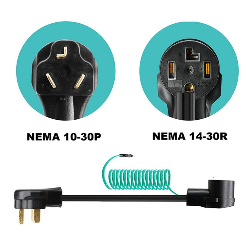 Trockner Steckeradapter 4 Stifte auf 3 Stifte, 4P Neuerer Trockner auf 3P Älteres Haus, NEMA10-30P auf 14-30R Trockner Adapterkabel, 220V