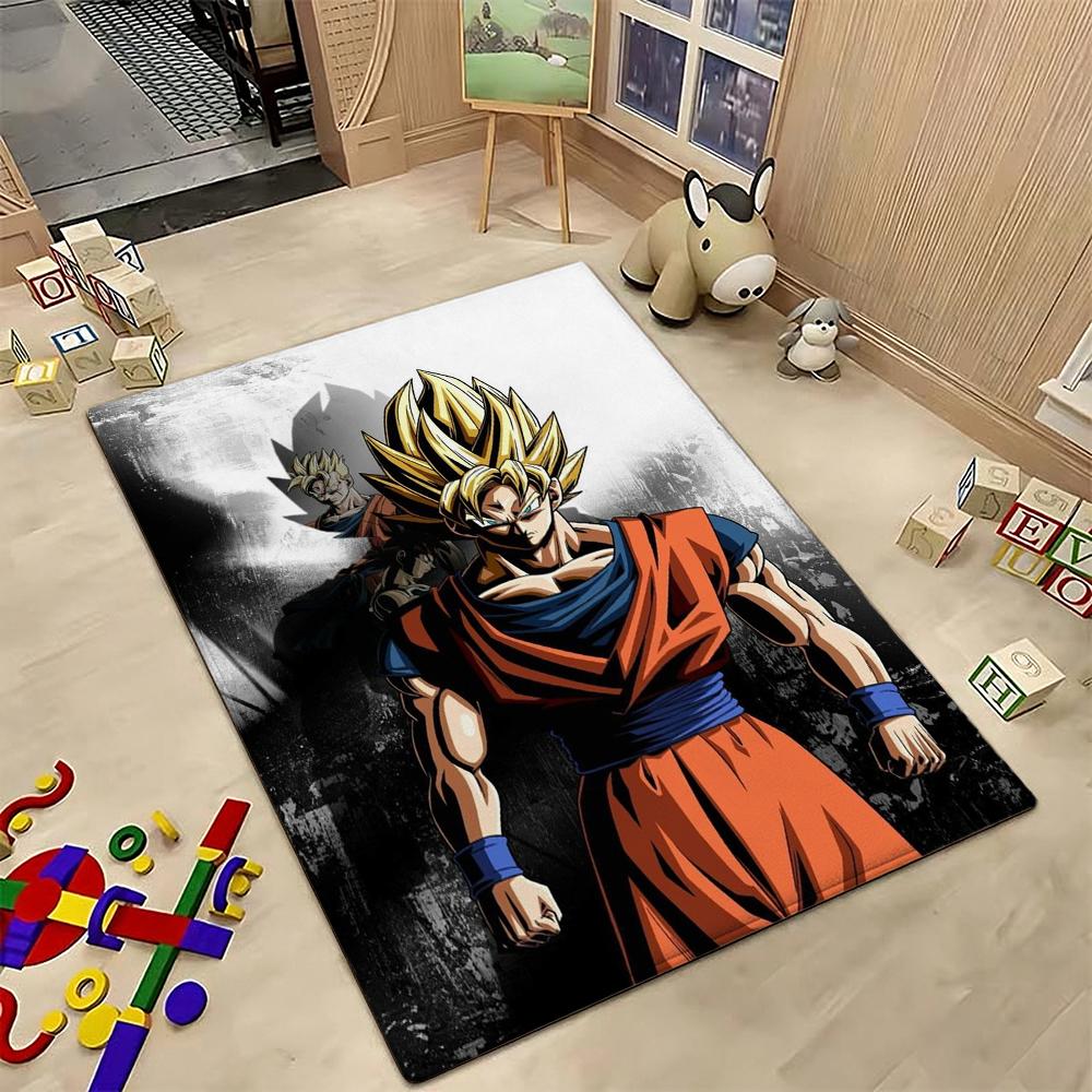 Super Saiyan Goku Patterned Rug Allseason Carpet For Kids Bedroom Play Area Home Decor Valentine'S Day Gift