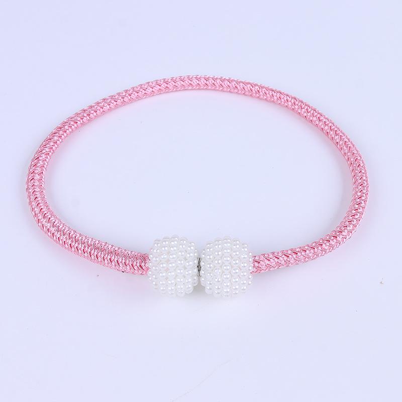 No-Drill Small Pearl Magnetic Curtain Tiebacks Rope Buckle Straps