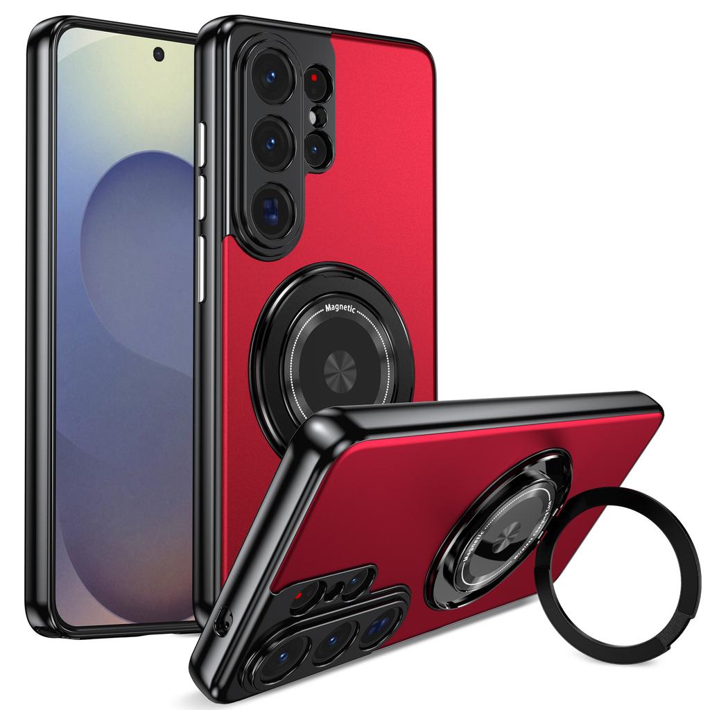 Metallic 360 Rotating Stand Case For Samsung Galaxy S26 Ultra S26+ Plus 5G Magnetic Cover With Camera Lens Protection