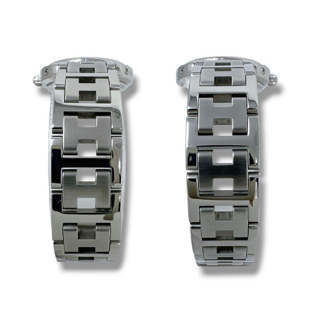 Used Hermes Clipper CL4.210 D Buckle White Ladies Watch Brand HERMES White Quartz Good Condition Working