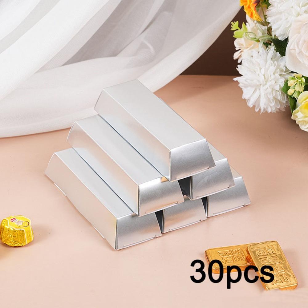 

30 шт. Золотой слиток Коробки для подарков на вечеринку Бумажные подарочные коробки Имитация фольги Золотые коробки для угощений Складная коробка для подарочной упаковки Подарочная коробка для пиратского казино Упаковочная коробка 30pcs серебряный