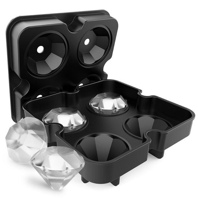 Large Ice Cube Trays Silicone Ice Cube Molds For Freezer With Lid Reusable Whiskey Ice Mold Ball Diamond Ice Mold